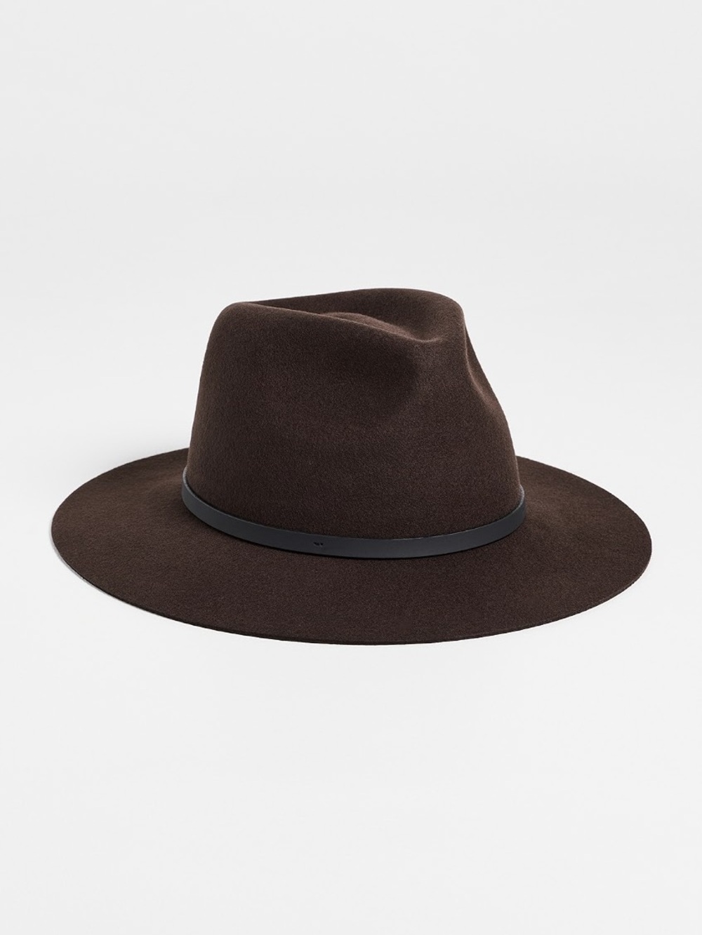 Rag & Bone Dakota Fedora Size S Wide Brim Wool Felt Hat Espresso Made in USA
